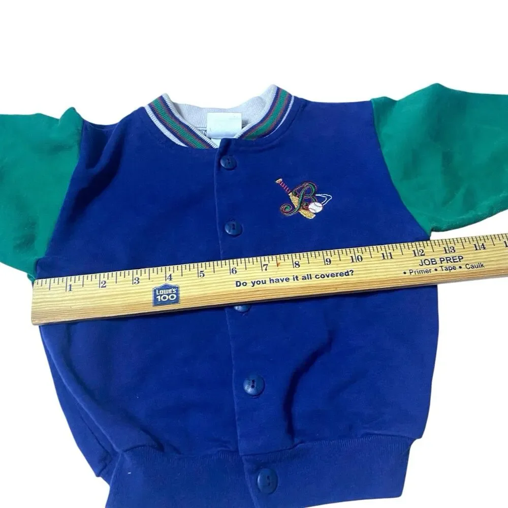Vintage 90s Oshkosh B’Gosh Baseball Varisty Jacket Toddler 24mo Baby B'gosh USA